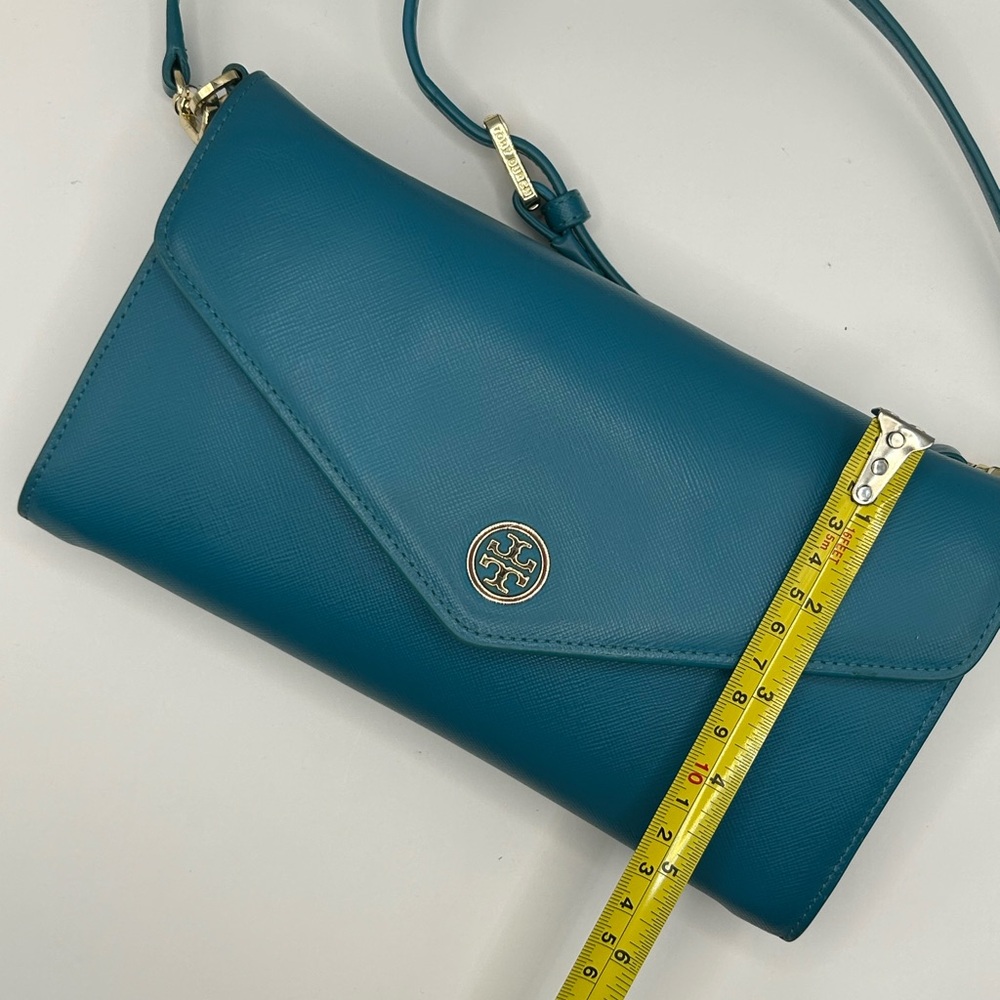 Tory Burch Expandable Concierge Blue Crossbody Bag - Picture 3 of 9